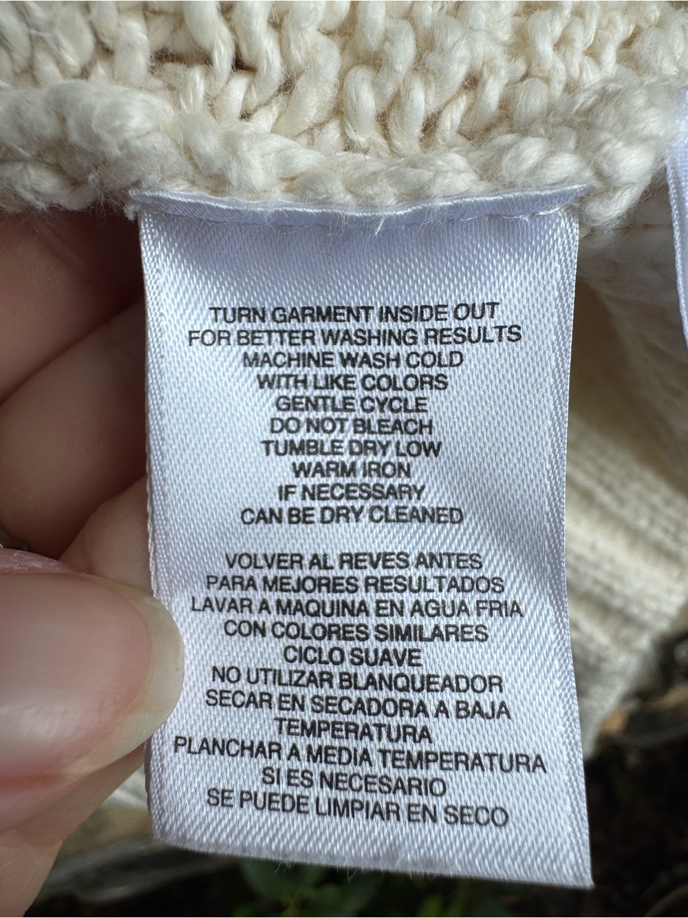 Jones New York Cream Cable-Front Crewneck Sweater XL Cotton Cottagecore Coastal - Picture 5 of 14